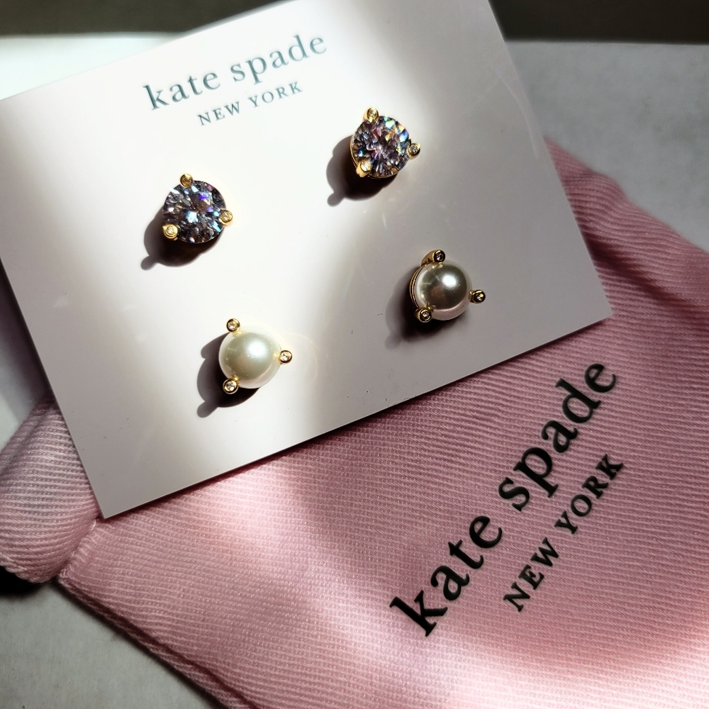 🌟SOLD🌟 Kate Spade Marquee Cluster & Pearl Stud Earrings